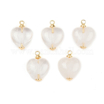 Сердечные подвески из натурального кварца KK-B157-38A-G-1