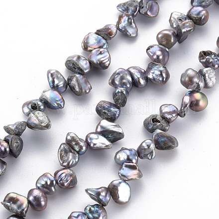 Naturales keshi abalorios de perlas hebras PEAR-S021-028C-1