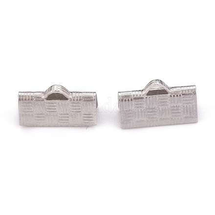 304 Stainless Steel Ribbon Crimp Ends STAS-P249-27A-P-1