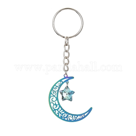 Stainless Steel Hollow Moon Keychains KEYC-JKC00584-03-1