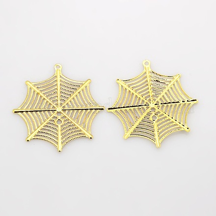 Araignée pendentifs en filigrane web plaquage de fer X-IFIN-N3283-02G-1