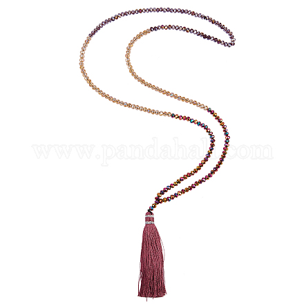 SUNNYCLUE 1 Bag 240pcs DIY Bohemian Fringe Necklace Tassel Necklaces with Glass Seed Beads Jewellry Making Kit Buddhist Prayer Necklace for Beginners Women & Girls Instruction Included DIY-SC0006-20-1