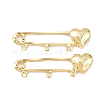 Латунная фурнитура для броши в форме сердца KK-Z132-01G-01-1