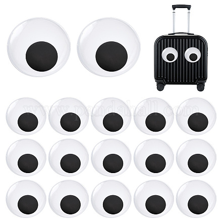 Pandahall elite 12 pz bianco e nero wiggle occhi finti cabochon DOLL-PH0001-19-1