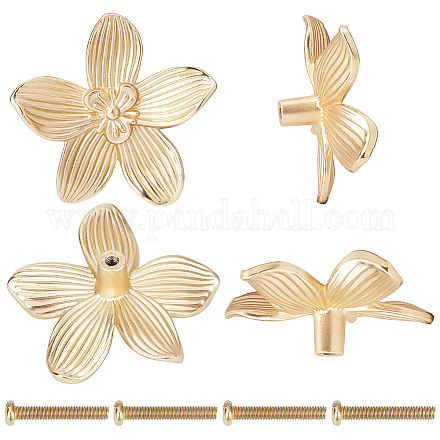 6 комплект ручек для ящиков из цинкового сплава в форме цветка FIND-CN0001-61-1