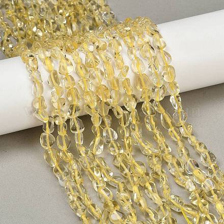 Нити из натуральных бусин лимонного кварца (обработанных нагреванием)&nbsp;LS-G-Q060-D07-1