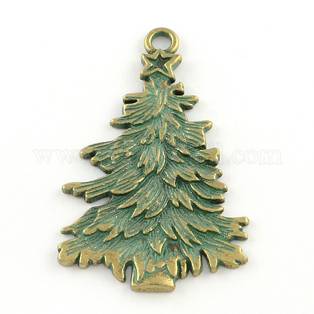 Рождественская елка цинка сплава большие кулоны PALLOY-R065-066-FF-1
