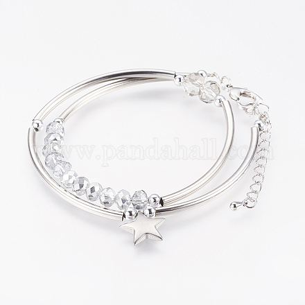 Perles en verre plaqué 2 bracelets enveloppants BJEW-JB03472-01-1