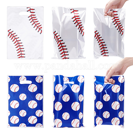 100 шт. 2 подарочных бумажных пакета с бейсбольным узором и прорезанными ручками ABAG-ME0001-03-1
