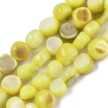 Eau douce naturelle de coquillage perles brins SHEL-S276-110B-09-1