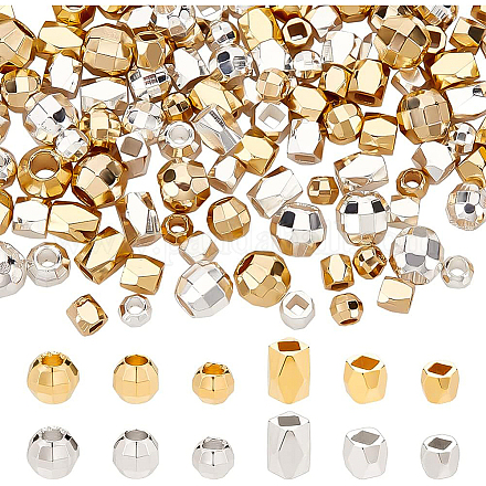 Benecreat 120 Stück 12 Stile echte 24 Karat vergoldete Messing-Unterlegscheibe-Perlen mit großem Loch KK-BC0008-57-1