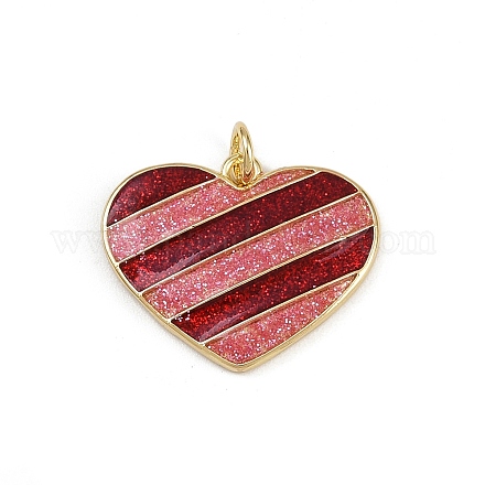 Латунные подвески с красной эмалью ко Дню святого Валентина KK-D424-30C-G-1