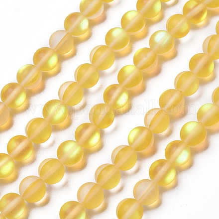 Synthetic Moonstone Beads Strands G-F142-8mm-10-1