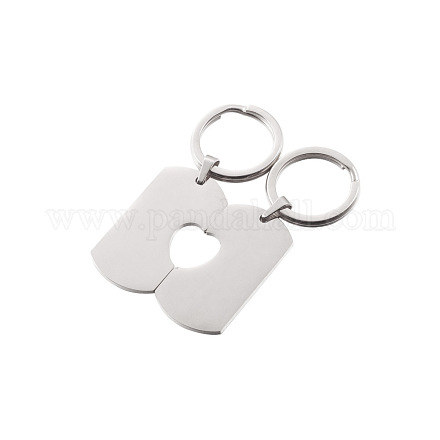 304 Paar-Schlüsselanhänger aus Edelstahl KEYC-PW0002-079A-1