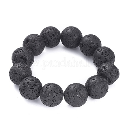 Natural Lava Rock Beads Stretch Bracelets BJEW-G623-02-20mm-1
