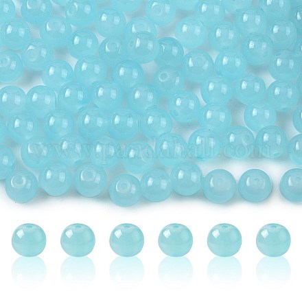 2 нитка круглых бусин из искусственного нефрита DGLA-FS0001-20C-1