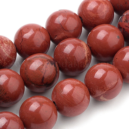 Chapelets de perles en jaspe rouge naturel G-S259-29-10mm-1