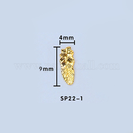 合金カボション  ネイルアートの装飾の付属品  葉  ゴールドカラー  9x4mm MRMJ-T010-140A-1