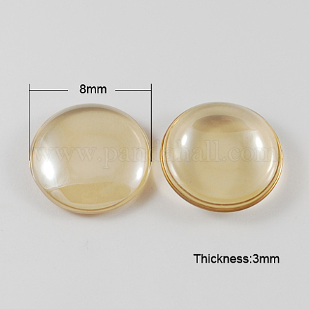 Electroplated Glass Cabochons GGLA-R004-8mm-3-1