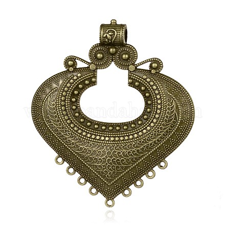 Heart Tibetan Style Alloy Chandelier Components Links PALLOY-F083-01AB-NF-1
