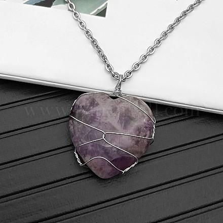 Natürlichen Amethyst Anhänger Halsketten&nbsp;CY8832-14-1