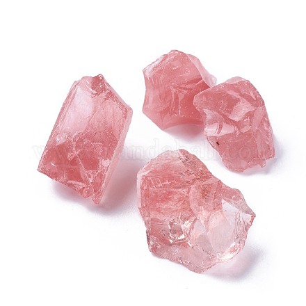 Cerise quartz perles de verre G-F621-17-1
