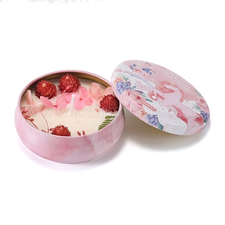 Bougies en fer blanc imprimées licorne rose DIY-P009-A05-1