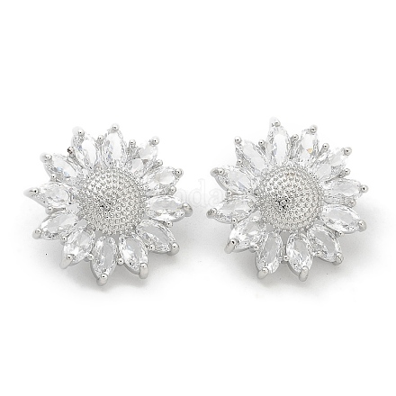 Стойка покрытие латунные микропаве прозрачные кубические циркониевые кнопки KK-K293-16P-1