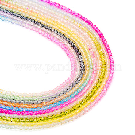 10 filo 10 fili di perle di vetro trasparenti di colore sfumato GLAA-TA0001-90-1