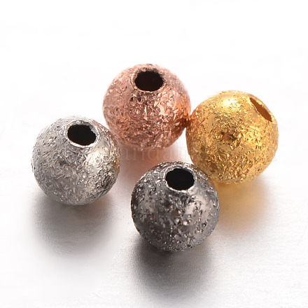 Perles rondes en laiton texturées KK-L129-27-1