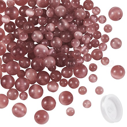 Bausatz für runde Katzenauge-Perlen zum Selbermachen von Armbändern DIY-SZ0006-56B-1