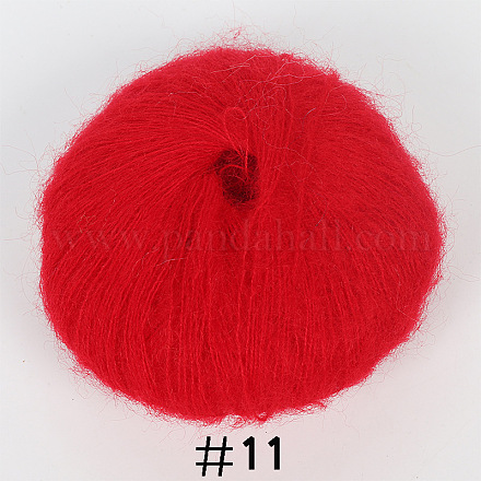アンゴラモヘアウール編み糸 25g  ショールスカーフ人形かぎ針編み用品用  レッド  1mm PW22070128455-1