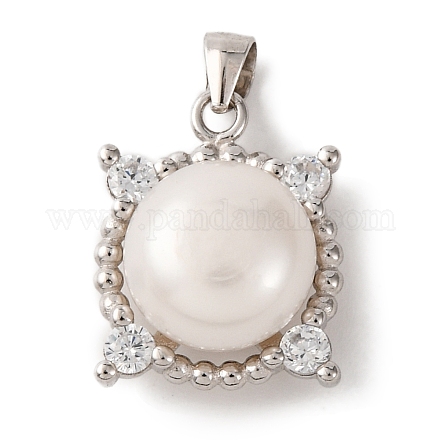 Подвески из чистого серебра 925 пробы с родиевым покрытием и прозрачным микропаве циркония STER-C009-08P-1