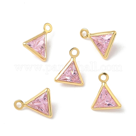 Треугольные подвески из латуни с микропаве из кубических цирконий KK-Z136-29G-02-1