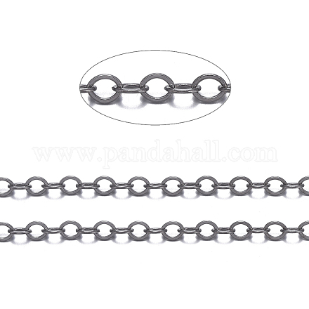 Brass Flat Oval Cable Chains CHC025Y-B-1