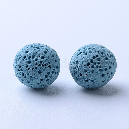 Perles de pierre de lave naturelle non cirées G-F325-8mm-14-1