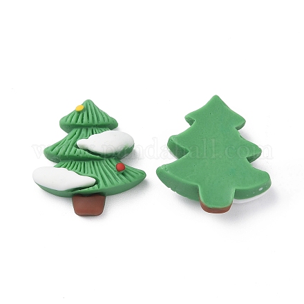 クリスマステーマ不透明樹脂カボション  クリスマスツリー  26.5x24x7.5mm RESI-F042-01A-1