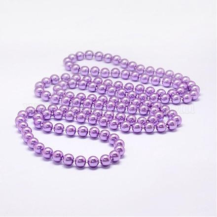 Glass Pearl Beaded Necklaces NJEW-K042-10mm-HD39-1