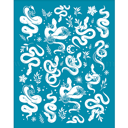 Olycraft 4x5 pouce pochoirs en argile motif serpent sérigraphie pour argile polymère lune sérigraphie pochoirs étoiles maille transfert pochoirs floral maille pochoir pour la fabrication de bijoux en argile polymère DIY-WH0341-089-1