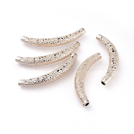 Nickel Free & Lead Free Golden Alloy Curved Tube Beads PALLOY-J218-053G-1