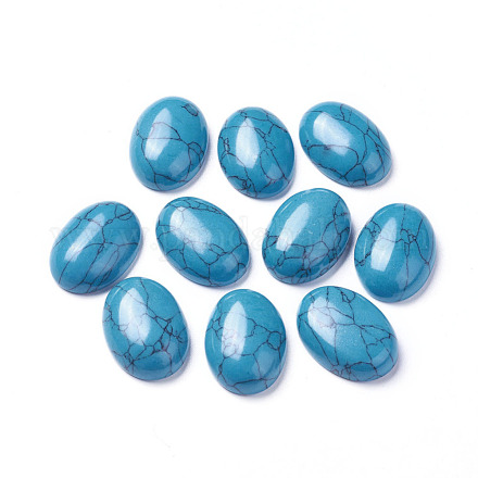 Synthetic Turquoise Cabochons G-H1554-25x18x6-1