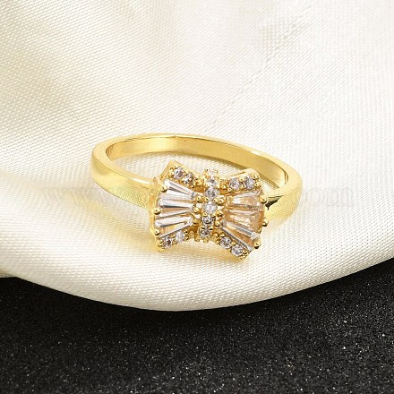 Кольца-манжеты для пальцев из латуни с микропаве из кубического циркония для женщин&nbsp;RJEW-M027-02G-02-1