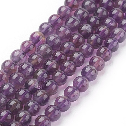 Natürlichen Amethyst Perlen Stränge X-G-G099-4mm-1-1