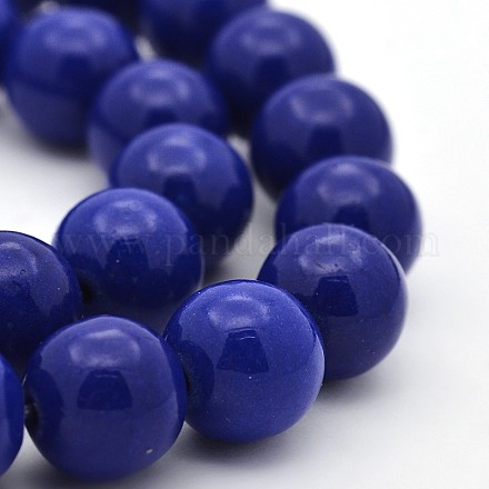Synthetic Lapis Lazuli Round Bead Strands G-M169-12mm-01-1