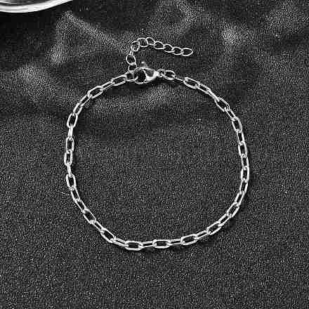 Браслеты-цепочки из нержавеющей стали 304 для женщин и мужчин BJEW-A050-03P-1
