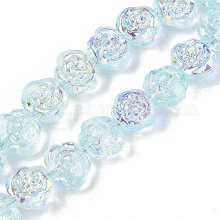 Стеклянные бусины с гальваническим покрытием  EGLA-K061-09A-AB02-1