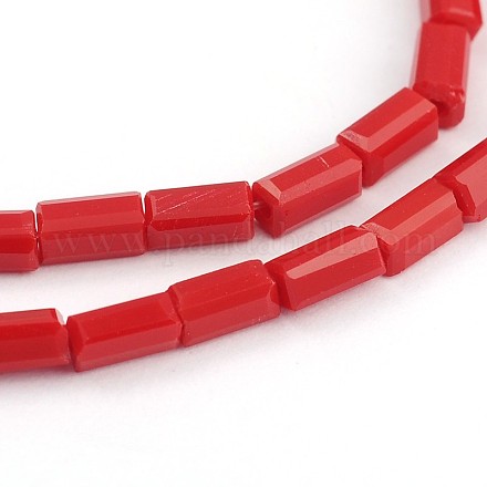 Faceted Rectangle Glass Beads Strands GLAA-J065-B24-1