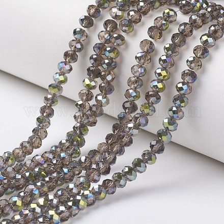 Chapelets de perles en verre transparent électrolytique EGLA-A034-T6mm-S06-1