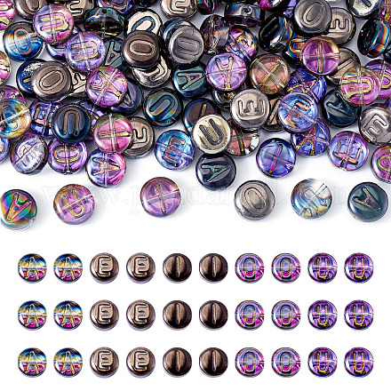 100 шт. 5 вида прозрачных гальванизированных стеклянных бусин с УФ-покрытием GLAA-TA0003-19D-1