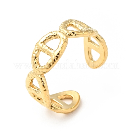 Ионное покрытие (ip) 304 нержавеющая сталь овальная пряжка открытое кольцо манжета для мужчин и женщин RJEW-I085-12G-1